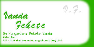 vanda fekete business card